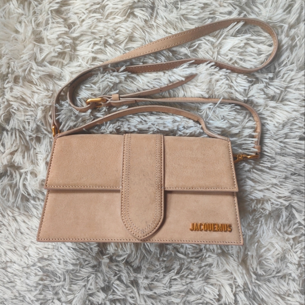 GIGI HADID Runway Jaquemus Le Bambino Suede Bag